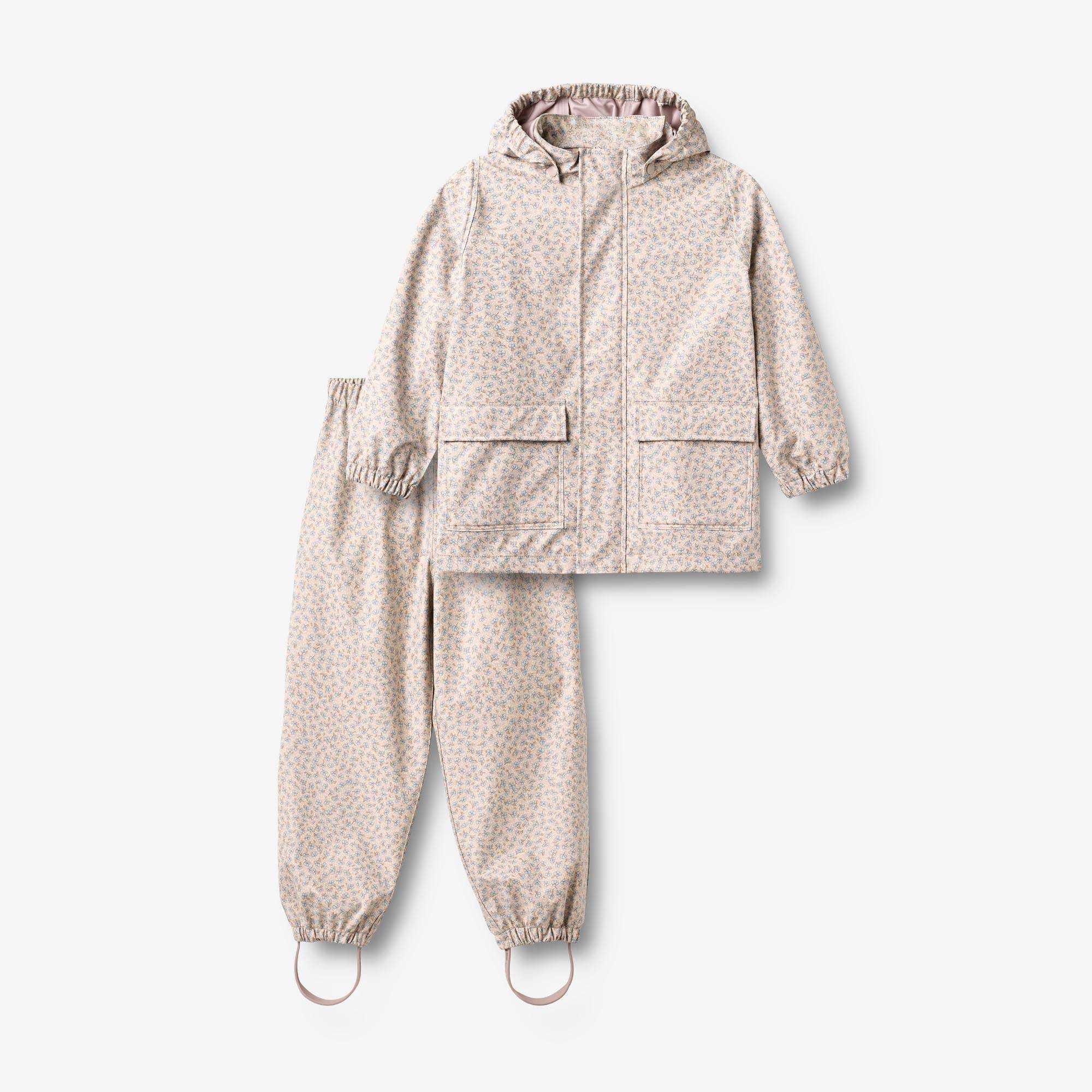 WHEAT® - Regnsæt Ola u. Seler - lilac blue flowers - Str 140.