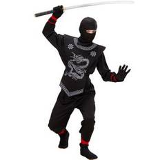 Svart Ninjadräkt med Drakmotiv (Barn)