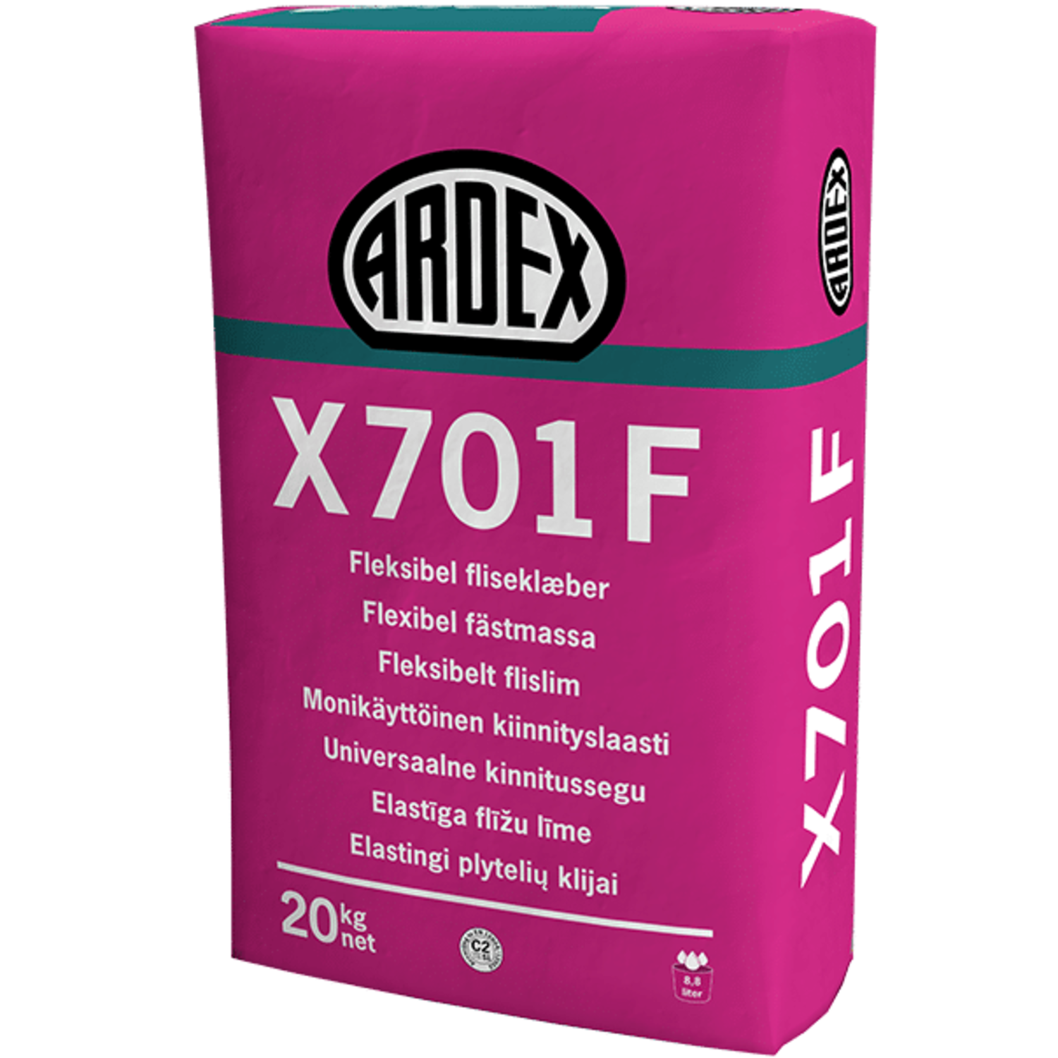 Ardex fliseklæber x 701 F, 20 kg grå