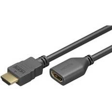 Goobay 2.0 HDMI-kabel, svart, hane > hona, 5 meter - Förlängningskabel för HDMI, serie 2.0 (4K @ 60Hz)