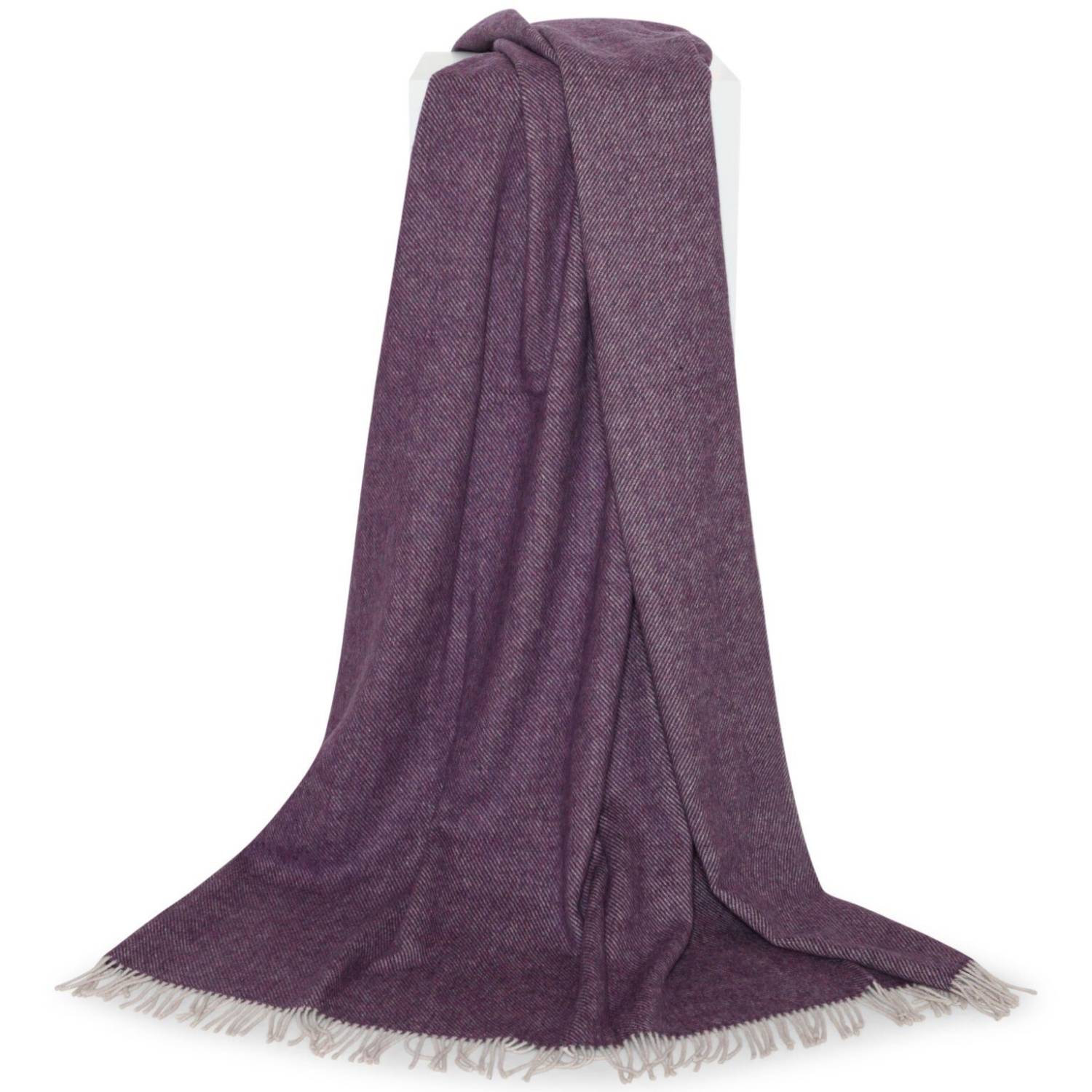 Plaid violet melange - Lækker blød kvalitet med uld og alpaca