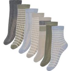 Minymo Strumpor - 7-pack - Vinter Sky m. Mönster - Minymo - 19/22 - Strumpor
