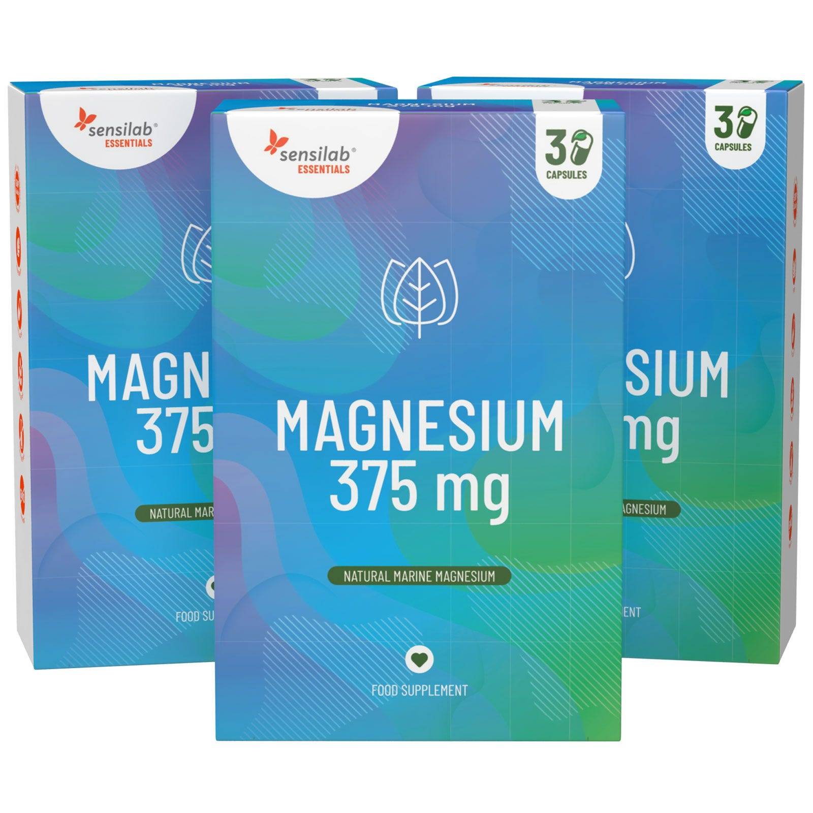 Essentials Magnesium 375 mg, hög dos - veganskt, 90 kapslar