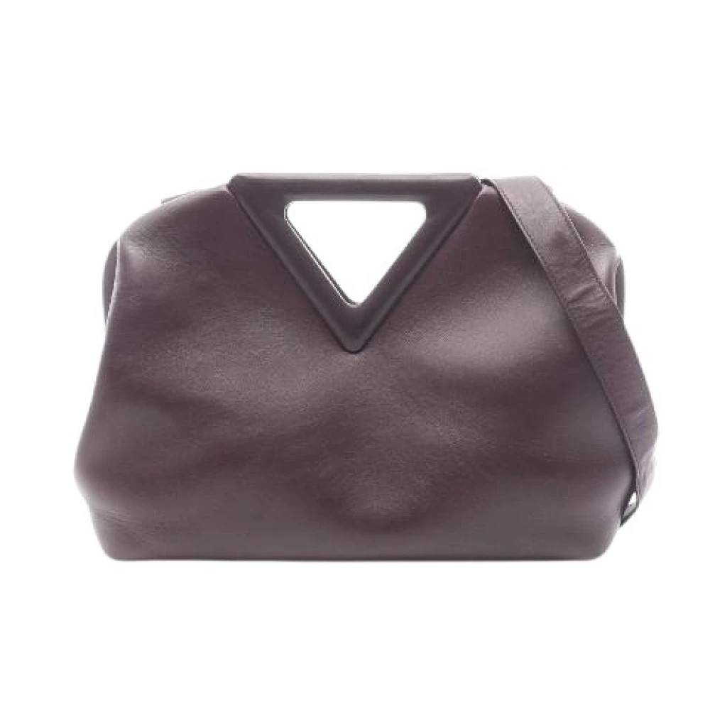 Bottega Veneta Vintage Pre-owned Point Medium læder 2-vejs skuldertaske - Vintage - Dame - Lilla - ONE SIZE - Uld