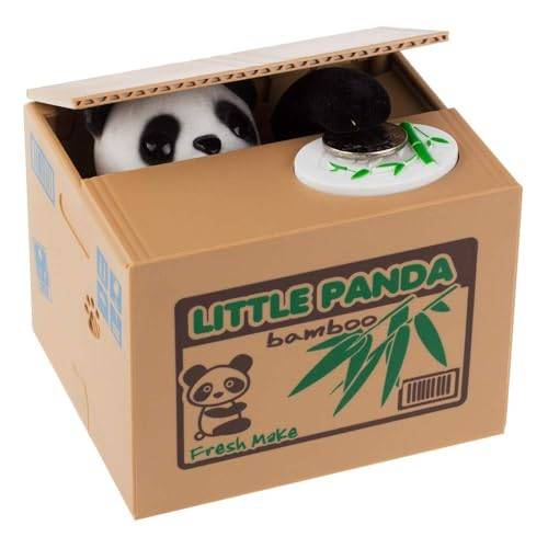 Pinkgarden Panda sparbössa för barn, söt spargris med automatisk stjäla mynt sparbössa och tydlig engelsk röstmeddelande för flickor pojkar