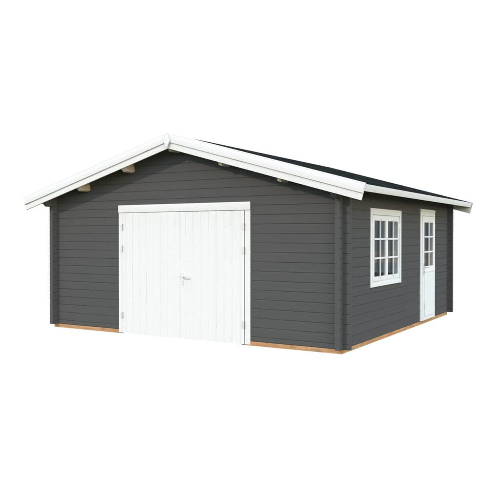 GARAGE PALMAKO ROGER TRÄPORT 27,7M² MÖRKGRÅ/VIT