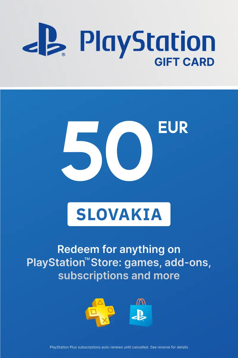 PlayStation Network Card 50 EUR (SK) PSN Key Slovakia.