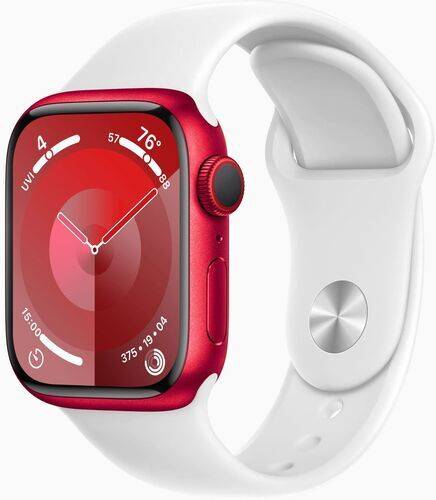 Apple Watch Series 8 Aluminium 41 mm (2022) | GPS + Cellular | (PRODUCT)RED | Sportsrem Hvid M/L