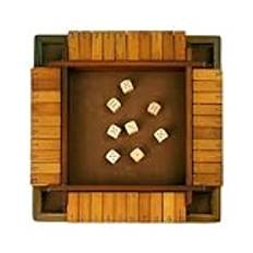 Wlikmjg Shut The Box tärningsspel, 2-4 spelare familj träbräda bord matematik, 8 tärningar klassiska bordsspel barspel för fester och sammankomster, strategispel för utbyggnad, förbättrad math