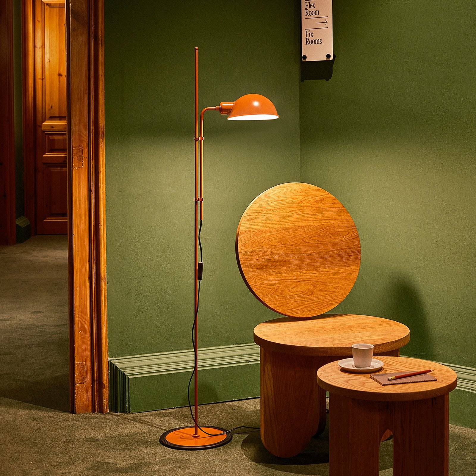 Gulvlampe MARSET, Funiculí, Orange, Stue, Metal