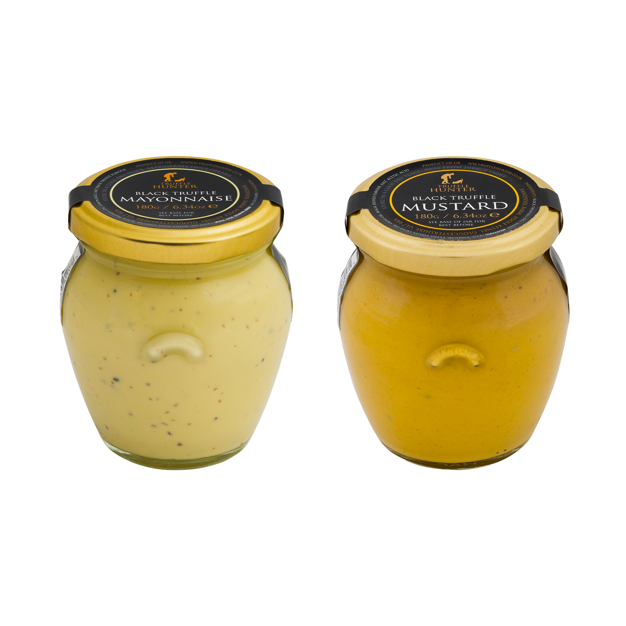 Black Truffle Mustard & Mayonnaise Duo Gourmet Condiment Gift Set with Real Black Truffle