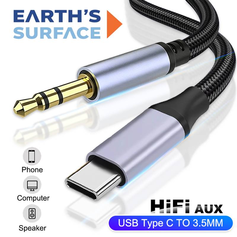 AUX Audio Cable USB C to 3.5mm Jack AUX Cable Car Speaker Headphone Adapter for Xiaomi Huawei Samsung Universal Type C Converter
