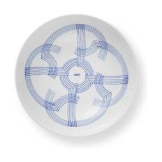 Royal Copenhagen Motif Lav Skål - H 6 x B 21,5 x L 21,5 cm - Porcelæn - Koboltblå/hvid
