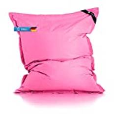 Original LAZY BAG Inomhus och utomhus Beanbag XXL 400L Giant Beanbag Sittdyna Fåtölj för barn och vuxna 180x140cm (Nylon, Rosa)