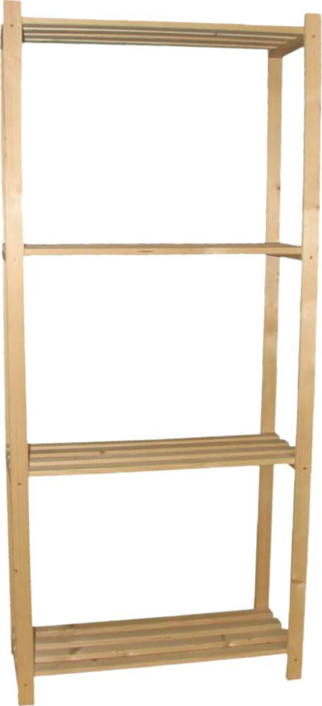 Regalux træreol ubehandlet m/4 hylder 170x75x29 cm 65 kg