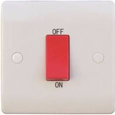ESR Sline 45A White 1G Double Pole 230V Electric Cooker Wall Plate Switch