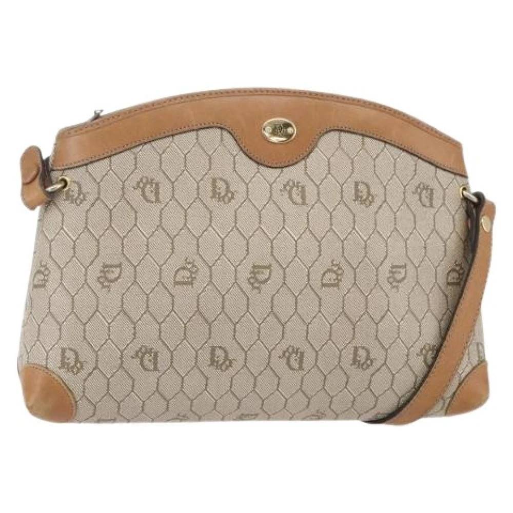 Dior Vintage Pre-owned Vintage Skuldertaske - Vintage - Dame - Beige - ONE SIZE - Uld