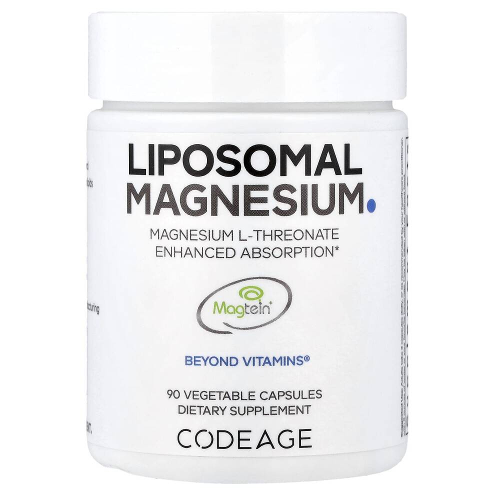 Codeage, Liposomalt Magnesium L-Threonate, 90 Kapsler