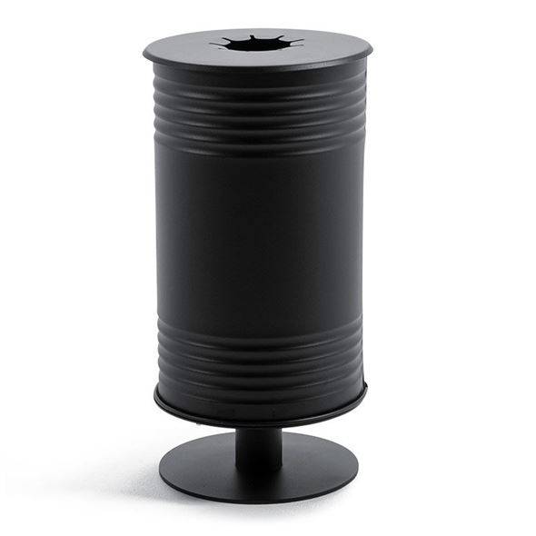 Affaldsbeholder Tin, H 650 mm, søjlefod, single, låg til flasker/dåser