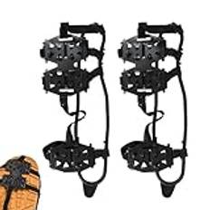 24 Spikes Ice Cleats, Hiking Boots, Anti-Slip Crampons with Steel Gripper Spikes, Traction Snow Grips for Climbing and Hiking, Non Skid Spikes for Winter Walking and Mountaineering