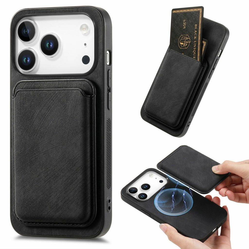iPhone 18 Pro Max/17 Pro Max MagSafe Cover med aftagelig pung - Sort