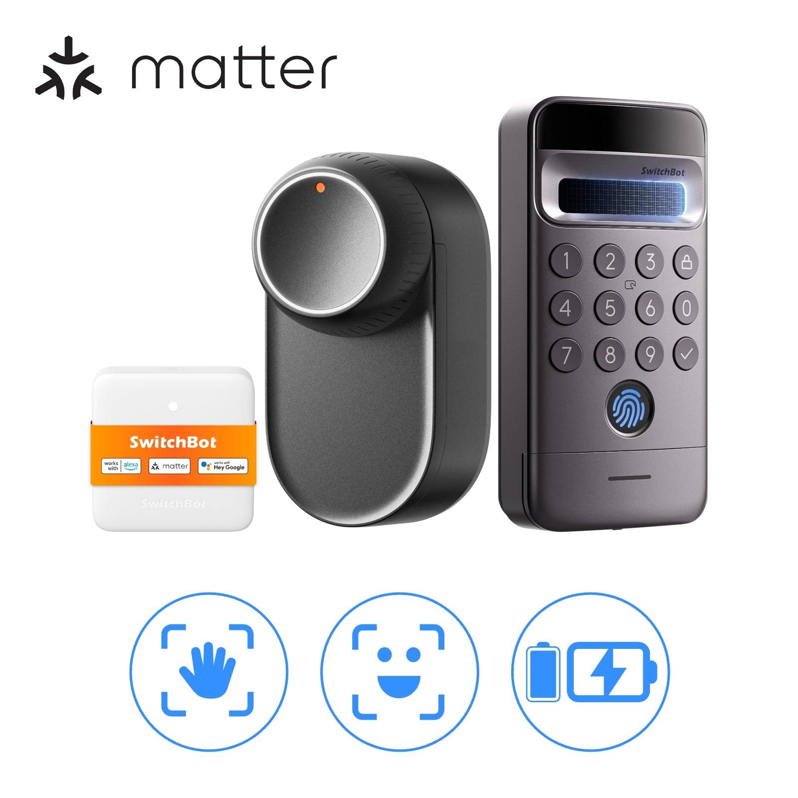 SwitchBot Lock Ultra Vision Pro Combo - Lock Ultra + Hub Mini Matter + Keypad Vision Pro / Black