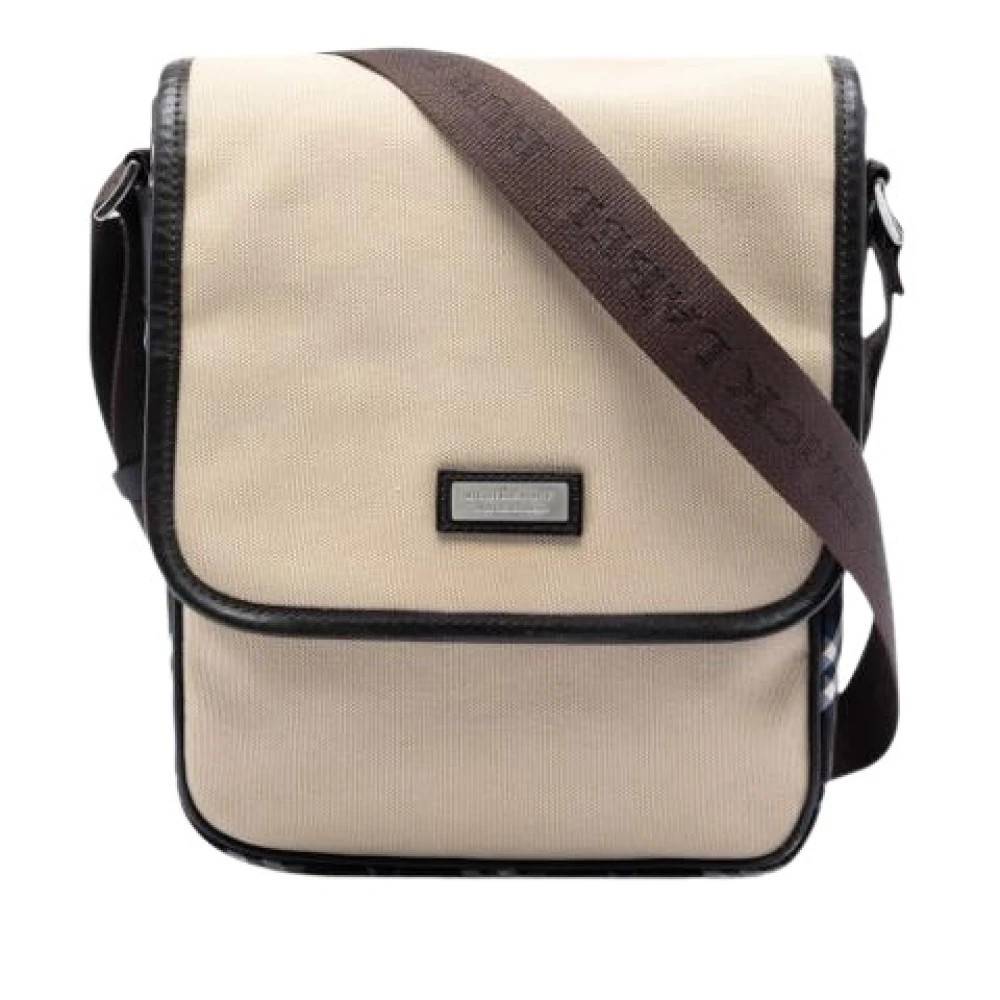 Burberry Vintage Pre-owned Canvas Crossbody Taske - Vintage - Dame - Beige - ONE SIZE - Uld