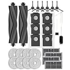 Yivy Tillbehör för Dreame X30 Ultra/Mova E30 Ultra/L10s Pro Ultra Heat /l10s Ultra gen 2 (inte för L10s Ultra): 2 huvudborste, 6 sidoborstar, 4 filter, 6 dammpåsar, 8 torkkuddar – 28 st