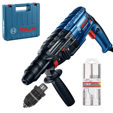 BOSCH GBH 240 F Borehammer SDS-plus 900 W, 4.2 J + Kuffert +Nøglefri borepatron + 3 bor SDS-plus-5X