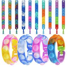 10 Stück Popit Armband Set, Bubble Fidget Armband Spielzeug, Zappelspielzeug Armbänder, Für Kinder Erwachsene