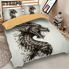 Dragon Bedding Set Quilt Cover 3D Dinosaur Pattern Comfortable Breathable Soft Bedding Set AU Single (2pcs)