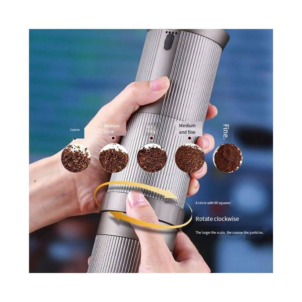 Portable Electric Coffee Grinder - Compact Stainless Steel Grinding Core, Ideal for Travel and Small Kitchens Use