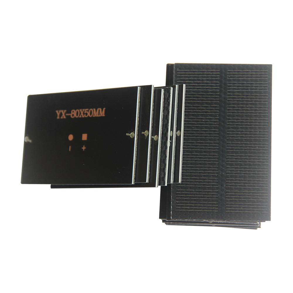 Factory Small Solar Cells 0.6W ETFE Monocrystalline Mini Solar Panels 80*50MM for 3.7V-6V Electronics Toys Charging