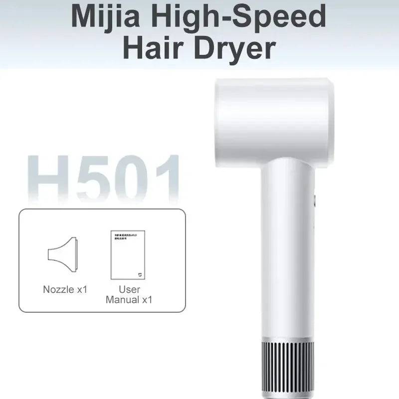 Xiaomi Mijia Electric Hair Dryer H501 High Speed Negative Ions 110,000 Rpm Professional - White / EU
