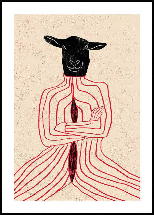 CANNIBAL I Poster (100x140cm) - Plakater > Konstaffischer, Linjekonst Posters, Abstrakta Posters, Djur Posters, Illustrationsposters, BD, LANGFIX