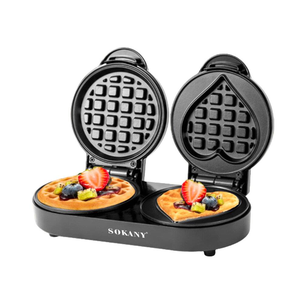 SOKANY 1100W Våffelmaker Små våfflor Järn Keto Chaffles Enkel Kompakt Design Nonstick frukost Snacks Hash Browns