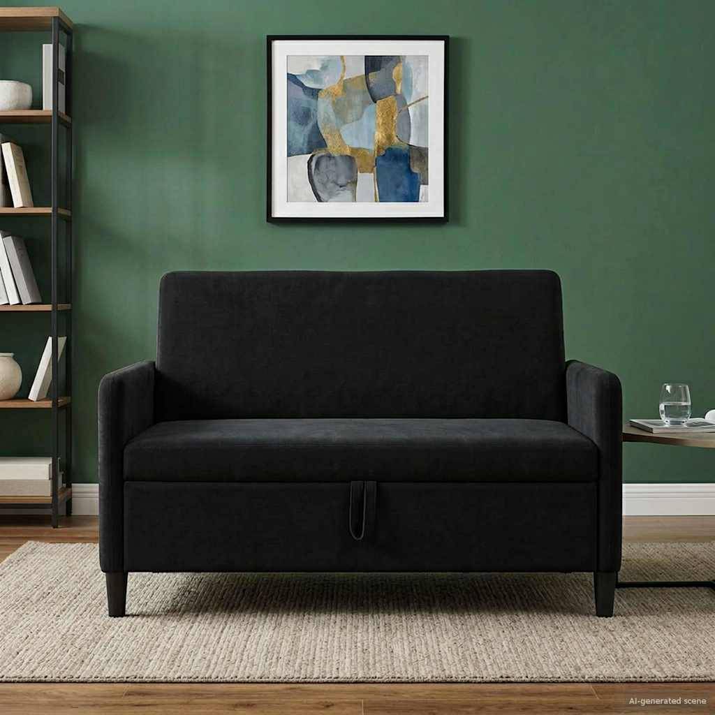 Sofa med opbevaring Sort 122 x 78 x 87 cm Polyester