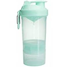 Smartshake Original2Go Shaker Protein Liten Grön Flaska med Förvaring 400ml till 600ml- BPA Fri Vattenflaska till Gym Läckagesäker Proteinshaker till Träning, Mint Green