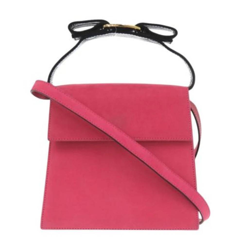Salvatore Ferragamo Pre-owned Pre-owned Suede Handbag - Vintage - Dame - Lyserød - ONE SIZE - Suede