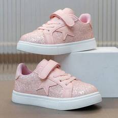 1 par flickor glitter stjärndekor lätta platta sportskor, bekväma halkfria fritidsskor, året runt - Rosa (EUR34,EUR35,EUR23,EUR24,EUR25,EUR26,EUR27,EUR28,EUR29,EUR30,EUR31,EUR32,EUR33)