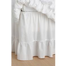 Ellos Home - Sengekappe Juliette Giant i vasket bomuld 60 cm - Hvid - 90X200