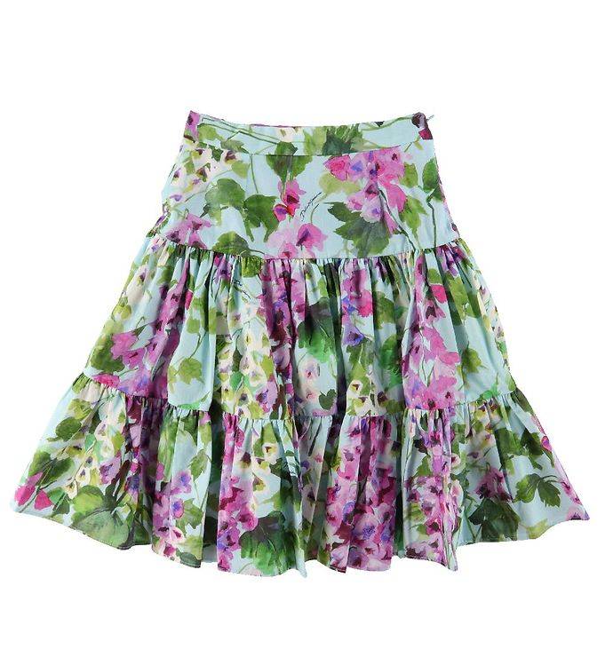 Dolce & Gabbana Kjol - Renaissance - Blå/Rosablommig - Dolce & Gabbana - 10 år (140) - Kjol