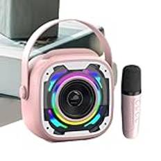 Pokronc Portabel högtalare med mikrofon, karaoke -maskin,Trådlös mikrofon med högtalare | Liten subwoofer, handhållna PA -system, utomhusboombox, inspelningsutrustning för vuxna och barn