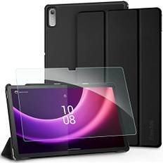EasyAcc Hülle für Lenovo Tab P11 (2nd Gen) 11.5 Zoll TB350FU/TB350XU 2022 mit Schutzfolie, Ultra Dünn Case mit Standfunktion Auto Sleep Wake Up Funktion, Schwarz