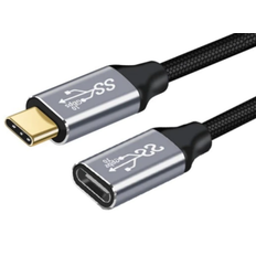 USB-C 3.2 Gen.2 forlængerkabel - Sort - 1 m