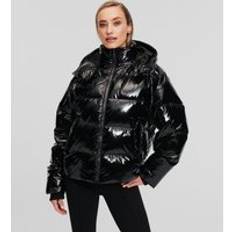 Karl Lagerfeld, Hooded Puffer Jacket, Woman, Black, Size: XS