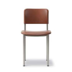Fredericia Furniture - Plan Chair 3414 by Edward Barber & Jay Osgerby - Spisebordsstol - Max 92 Tan / Brushed Chrome - W42 x D52 x H77 x SH45 cm