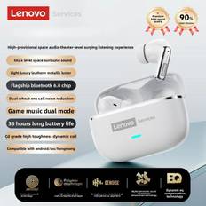 Lenovo LE208 TWS Bluetooth 6.0 Wireless Earphones Stereo ENC Noise Cancelling Headphone 38ms Low Latency Gaming Headset With Mic beige