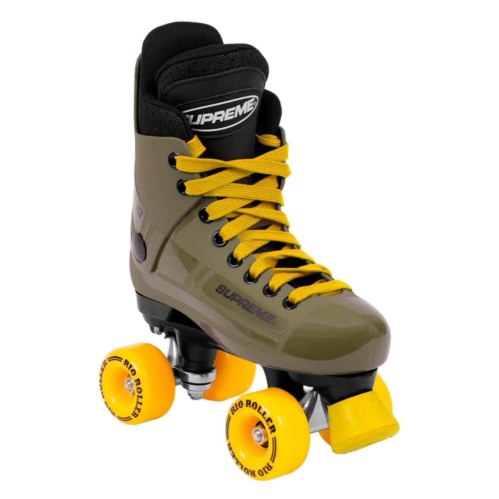 Supreme Turbo 33 Nylon Side-by-Side Rulleskøjte Oliven Grøn/Gul