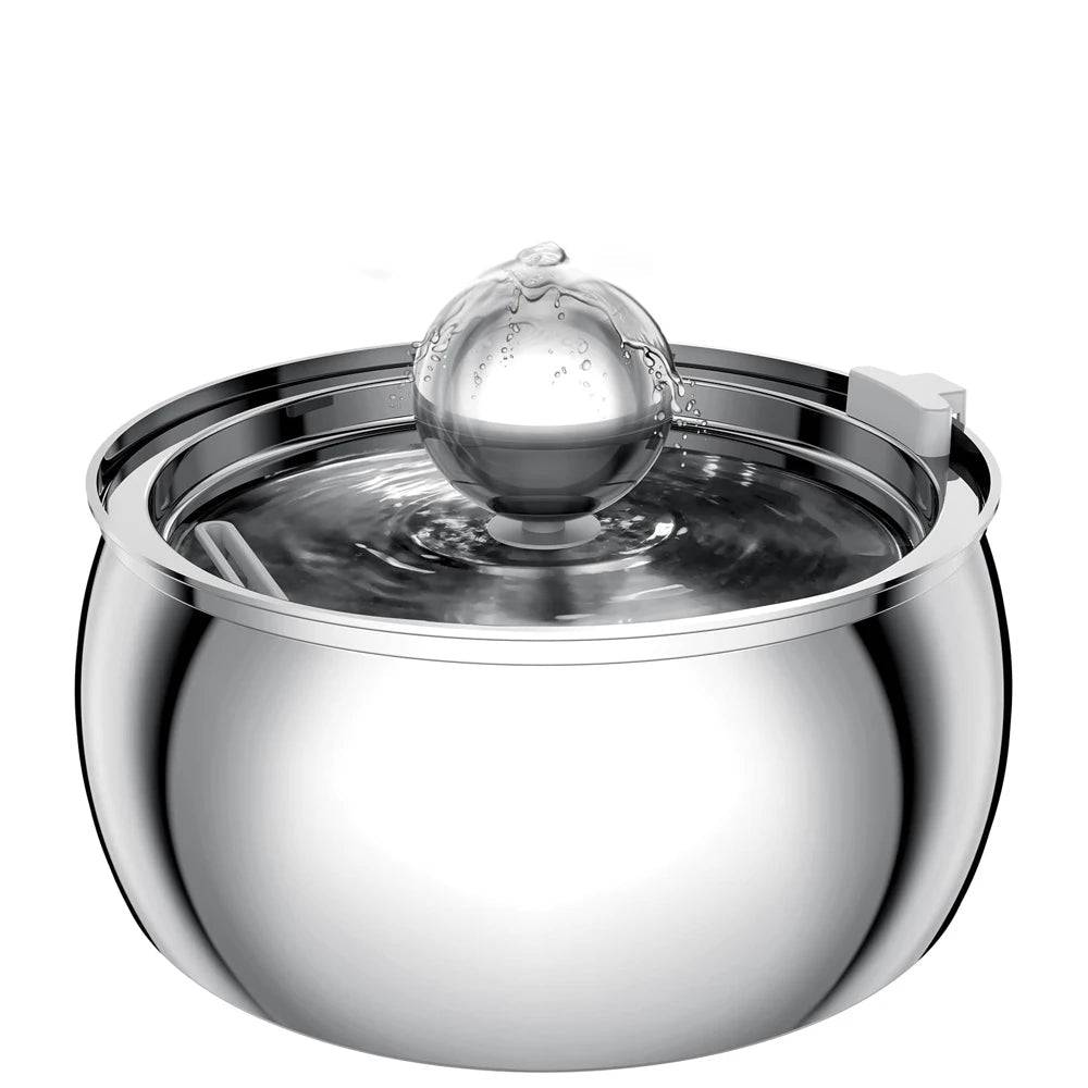 4L Stainless Steel Pet Water Fountain with Window - Silent Automatic Water Dispenser for Cats & Dogs - Pet Water Feeder C / L / 4L (L)